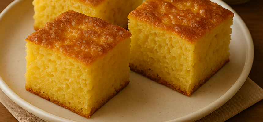 Bolo Cremoso de Milho com Queijo