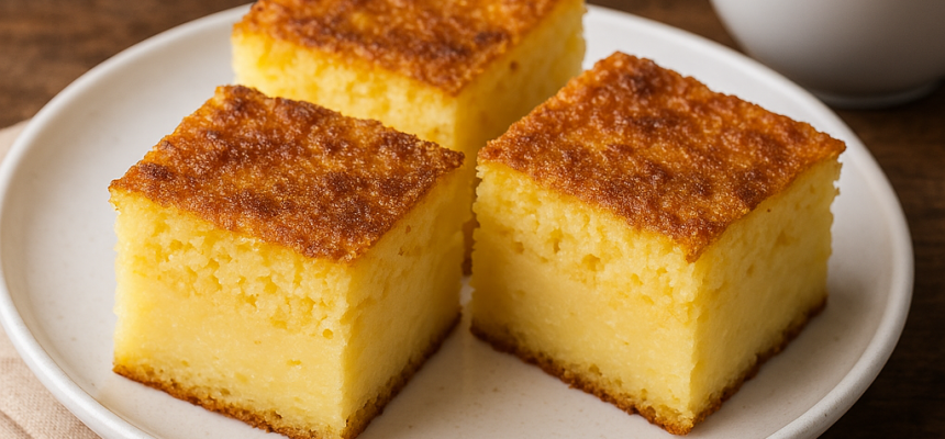 Bolo de Fubá Cremoso com Queijo