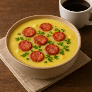Sopa Cremosa de Batata com Calabresa