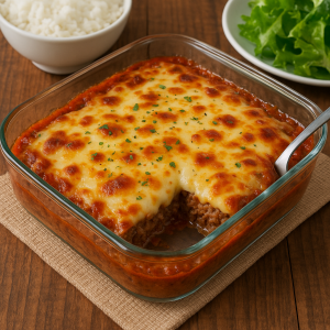 Carne Moída à Parmegiana