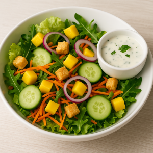 Salada Tropical com Molho de Iogurte