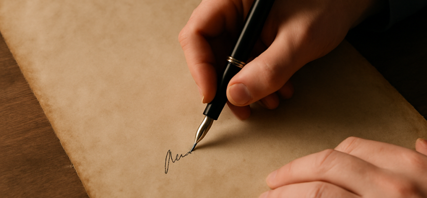 Assinando contrato em branco
