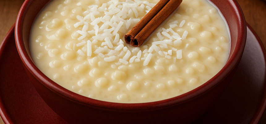 Canjica Cremosa com Leite Condensado e Coco